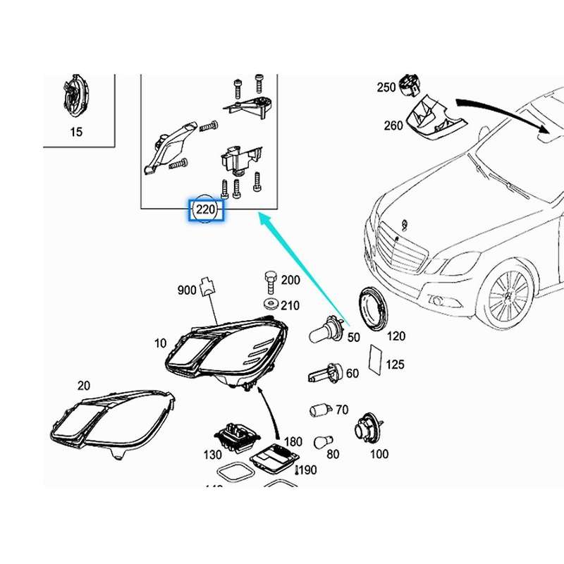 for E Class 2014-2016 Car Headlight Repair Kit Bracket Repair Parts 2128201314 2128201414