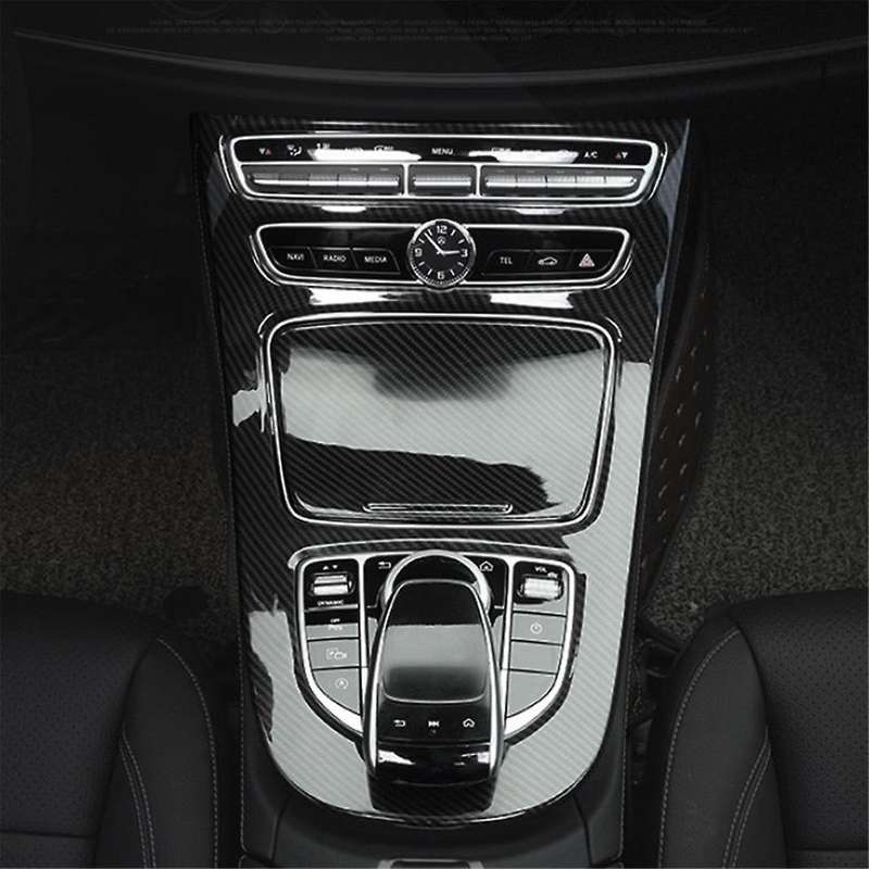 for E Class E200l E300l 16-20 Car Center Console Cup Holder Gear Panel Frame Cover Inner Trim Sticke