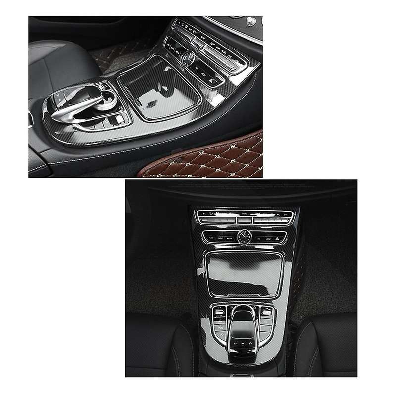 for E Class E200l E300l 16-20 Car Center Console Cup Holder Gear Panel Frame Cover Inner Trim Sticke