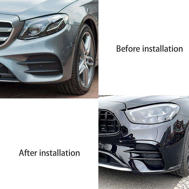 for E Class W213 E260 E53 2021 Bright Black Front Fog Light Decoration Strips Cover Trim Bumper Gril