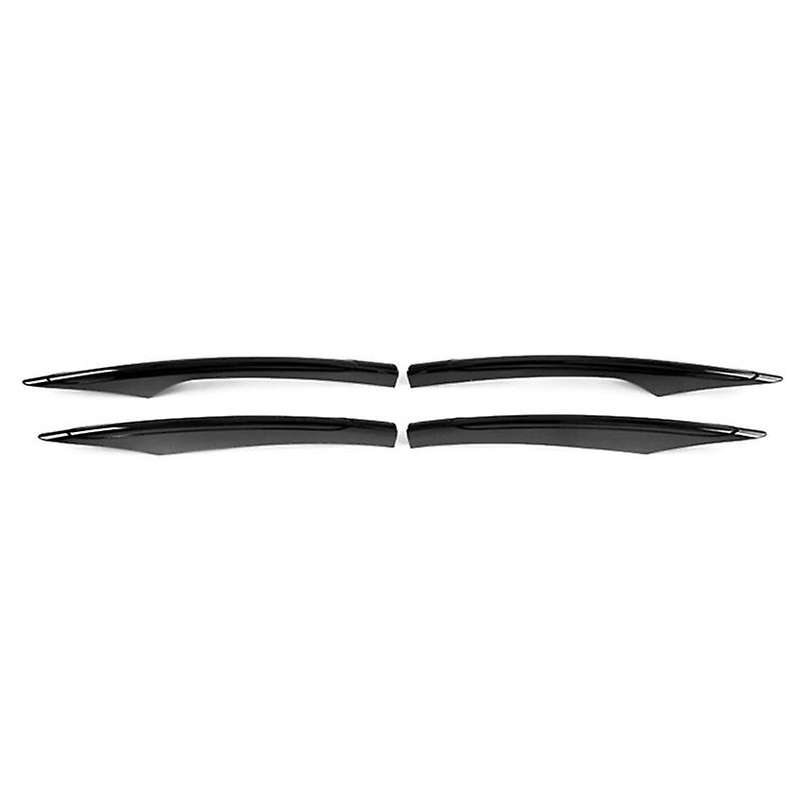 for E Class W213 2021 Black ABS Front Fog Light Decoration Strips Cover Trim Bumper Grille Trim