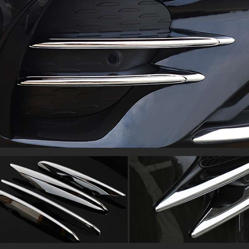 for E Class W213 2021 Black ABS Front Fog Light Decoration Strips Cover Trim Bumper Grille Trim