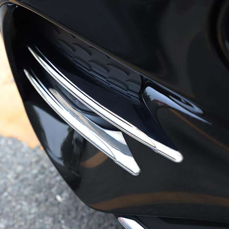 for E Class W213 2021 Black ABS Front Fog Light Decoration Strips Cover Trim Bumper Grille Trim