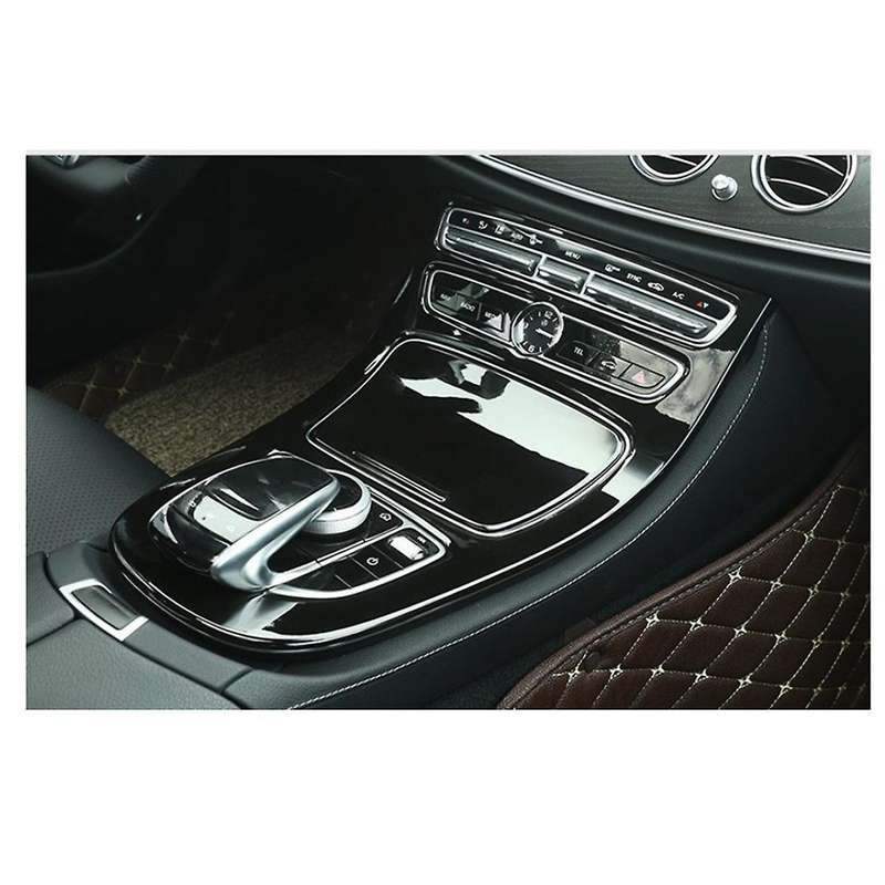 for E Class E200l E300l 16-20 Car Center Console Cup Holder Gear Panel Frame Cover Inner Trim Sticke