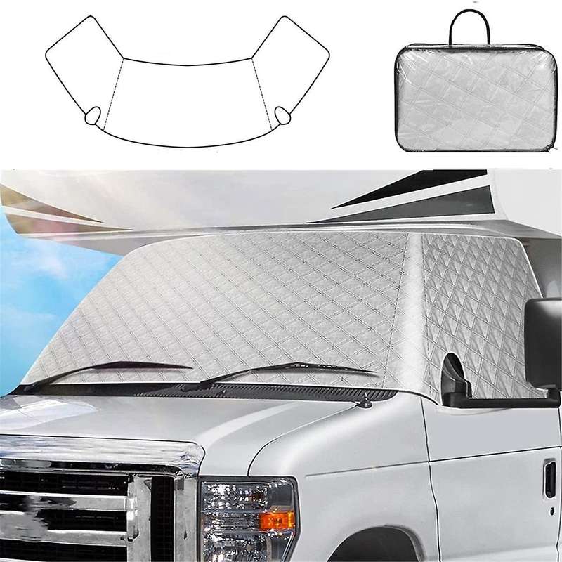 for E450 1997-2022 Motorhome Caravan Windshield Snow Cover Front Window Sun Shade