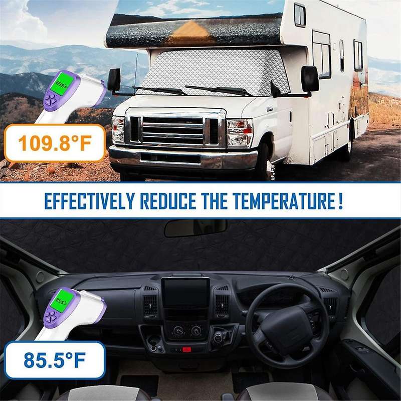 for E450 1997-2022 Motorhome Caravan Windshield Snow Cover Front Window Sun Shade