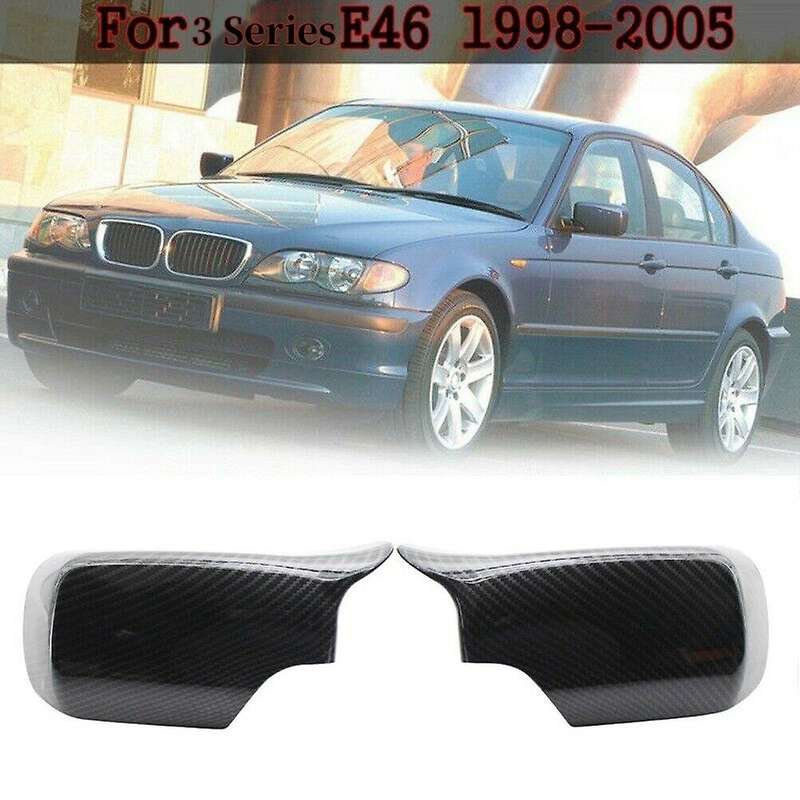 for  E46 4 Door 3 Series 1998-2005 Door Rearview Mirror Cover Cap Side Carbon Fiber Style