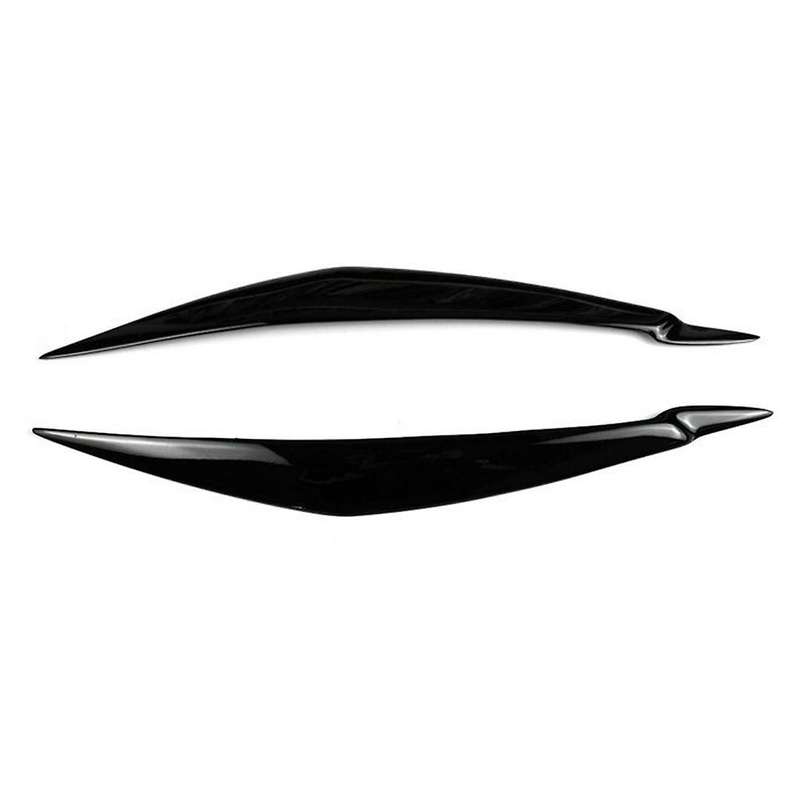 for E71 X6 2008-2015 E70 X5m 2006-2013 Car Gloss Black Headlights Eyebrow Eyelid Trim Cover Sticker