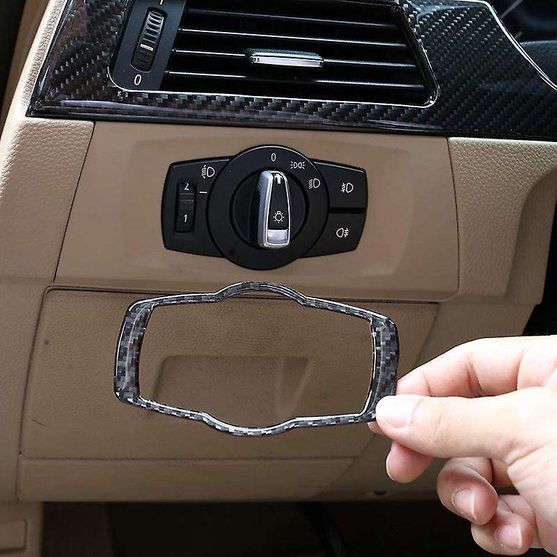 for E90 E92 E93 2008-2012 325I 328I 335I 3 Series Interior Carbon Fiber Headlight Switch Buttons Cov