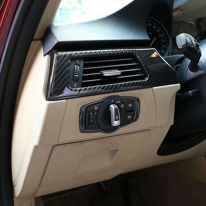 for E90 E92 E93 2008-2012 325I 328I 335I 3 Series Interior Carbon Fiber Headlight Switch Buttons Cov