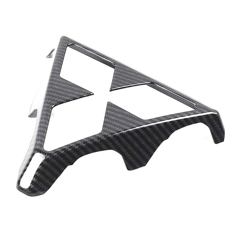 for Eclipse 2018 2019 Car Front Grill Centre Logo Frame Central Panel Cover Trim Sticker,Carbon Fibe