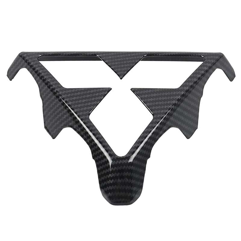 for Eclipse 2018 2019 Car Front Grill Centre Logo Frame Central Panel Cover Trim Sticker,Carbon Fibe