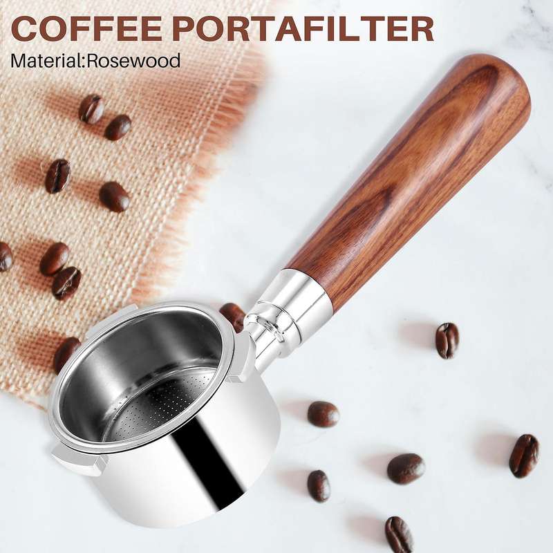for Eco680 Espresso Coffee Machine Wood Handle Filter Included 51mm Stainless Steel Coffee Basket C