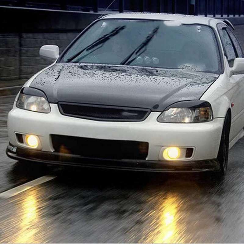 for EK9 1999-2000 Glossy Black Car Sticker Front Headlights Eyebrow Eyelid Trim Cover Accessories