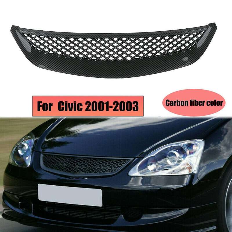 for EM2 ES1 JDM Carbon Fiber Front Bumper Hood Mesh Grille Grill