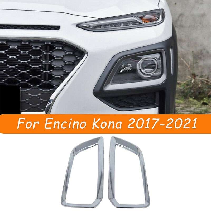 for Encino/ 2017-2021 Chrome Front Fog Light Driving Lamp Cover Frame Trim Molding