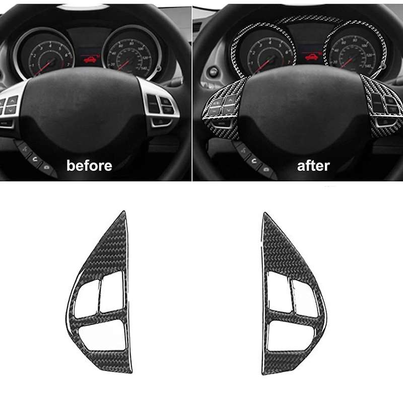 for ES DE 2008-2015 Carbon Fiber Steering Wheel Switch Button Sticker Cover Trim Car Accessories