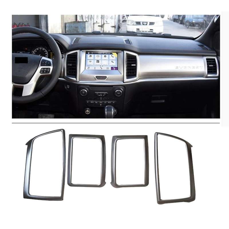 for Everest Endeavor 2015 Front Dashboard AC Air Outlet Vent Cover Trim Frame Decoration Sticker Acc