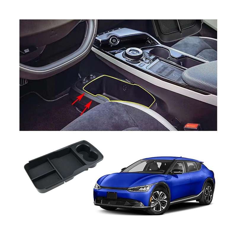 for Ev6 2022 2023 Armrest Storage Box Console Central Organizer Tray Interior Accessories Black