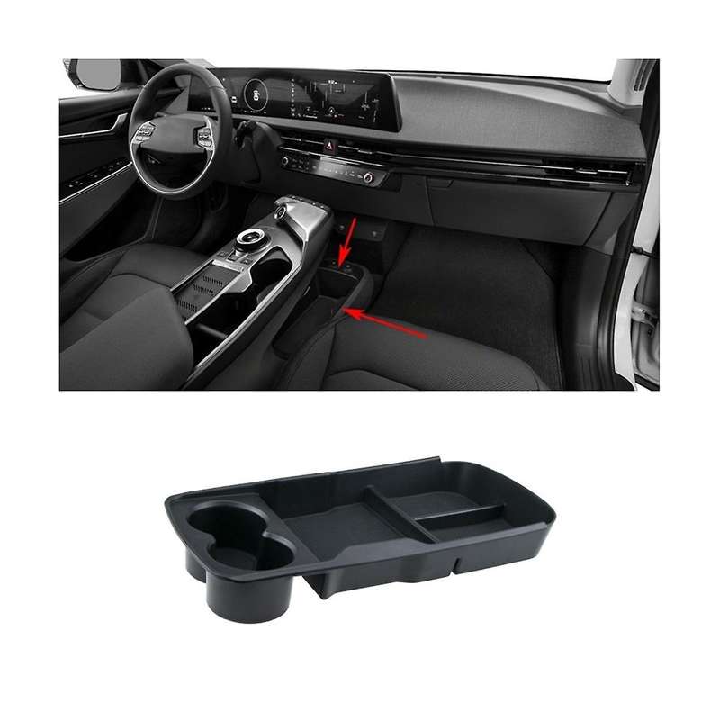 for Ev6 2022 2023 Armrest Storage Box Console Central Organizer Tray Interior Accessories Black