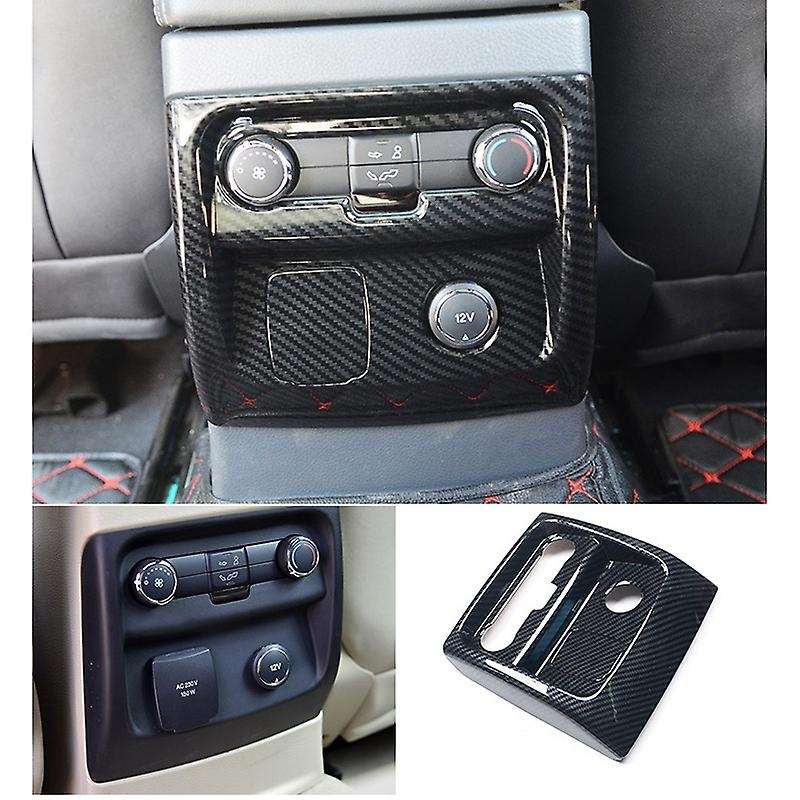 for Everest Endeavor 2015+ Carbon Fiber Rear Air Conditioner Outlet Cover Trim Frame Decorator Acces