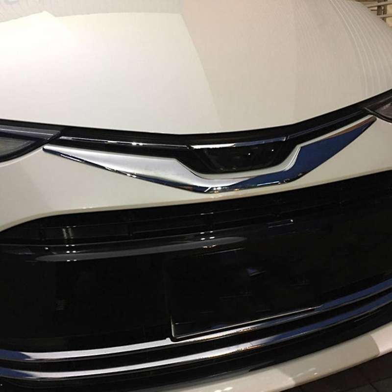 for Estima Chrome Silver Front Bumper Logo Mesh Center Grille Grill Moulding Strips Cover Trim
