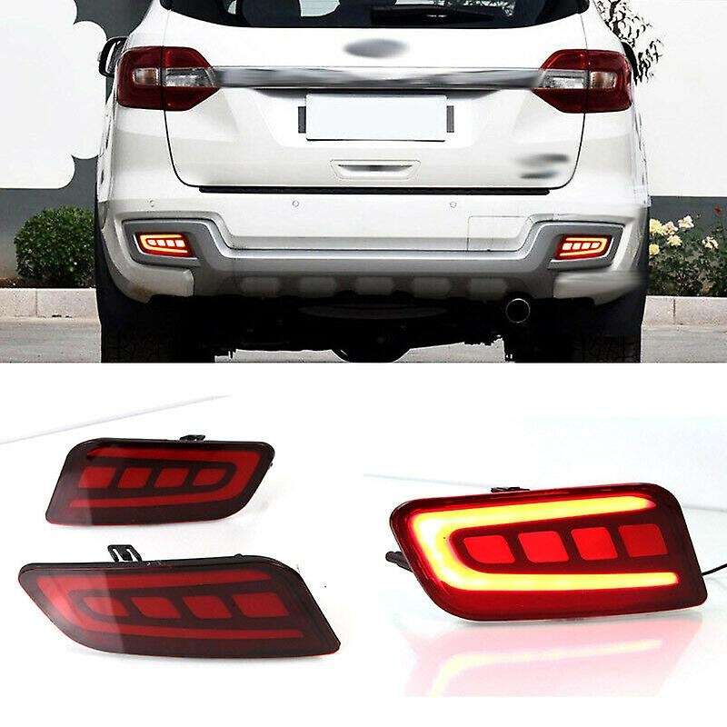 for Everest 2016 - 2018 with 2 Function Rear Bumper Reflector Red LED Foglight/Brake Tail Lights wit