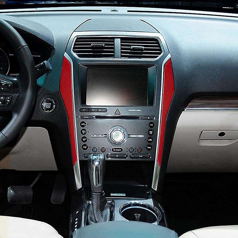 for Explorer 2013 2014 2015 2016 2017 2018 Carbon Fiber Center Console Side Strips Trim Cover Sticke