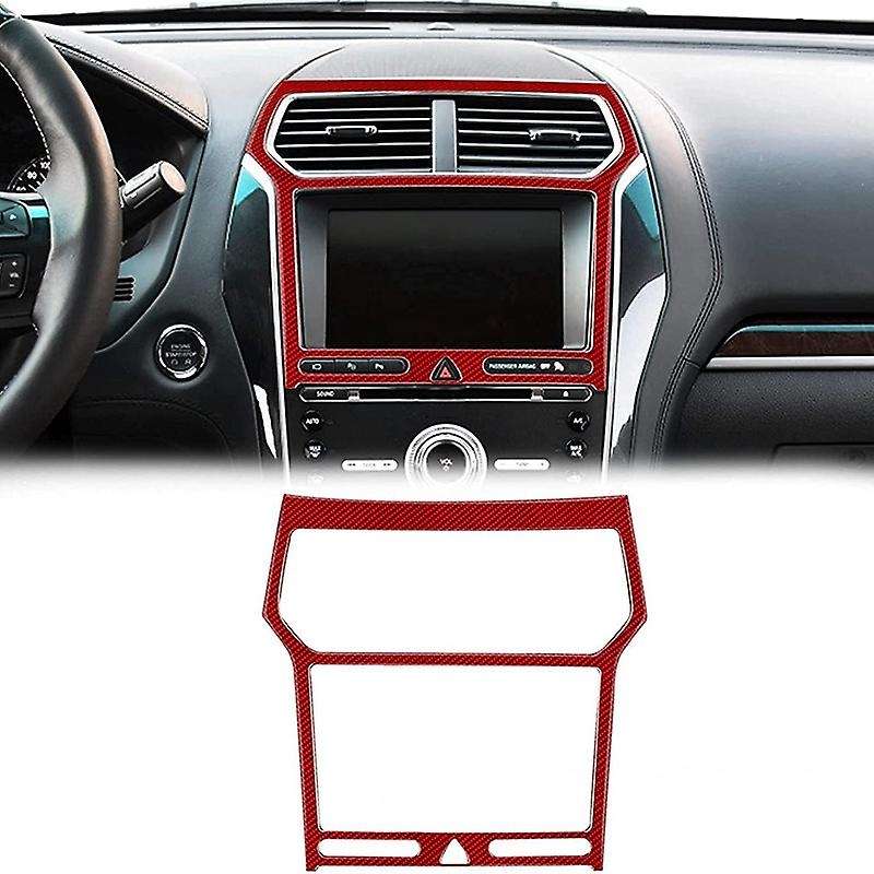 for Explorer 2013 2014 2015 2016 2017 2018 Carbon Fiber Center Console GPS Navigation Panel Cover Tr