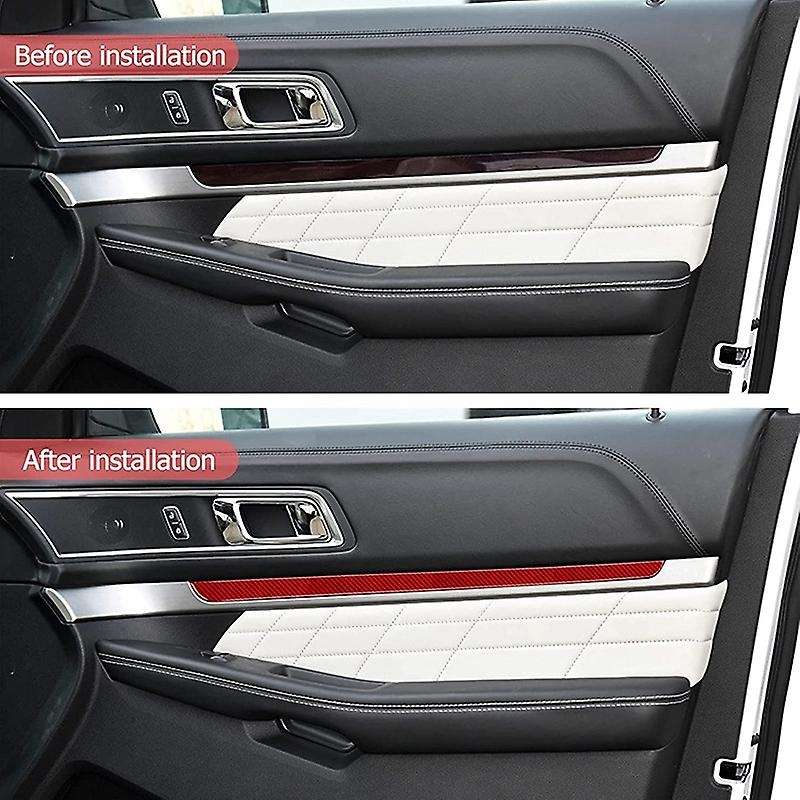 for Explorer 2013 2014 2015 2016 2017 2018 Carbon Fiber Side Door Strip Trim Panel Cover Interior St