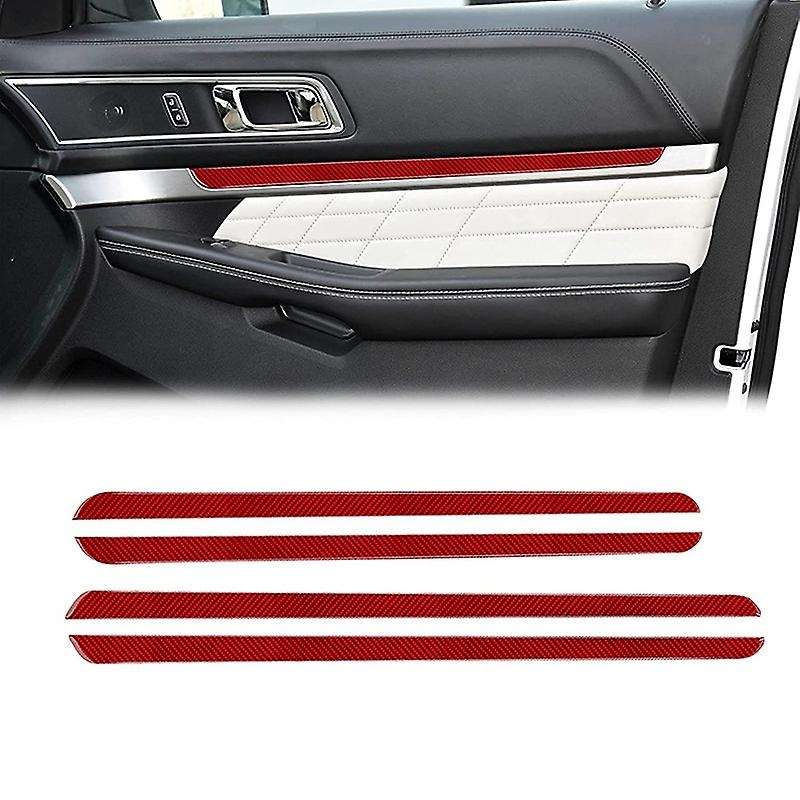 for Explorer 2013 2014 2015 2016 2017 2018 Carbon Fiber Side Door Strip Trim Panel Cover Interior St