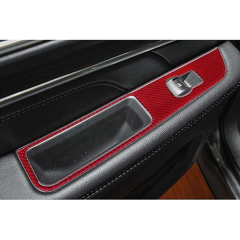 for Explorer 2016 2017 2018 2019 Carbon Fiber Car Door Window Control Switch Frame Panel Cover Trim