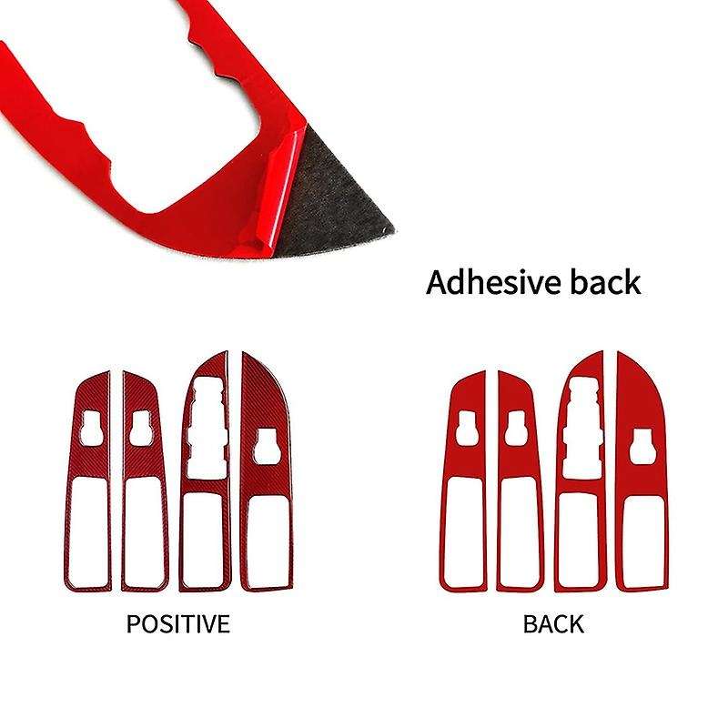 for Explorer 2016 2017 2018 2019 Carbon Fiber Car Door Window Control Switch Frame Panel Cover Trim