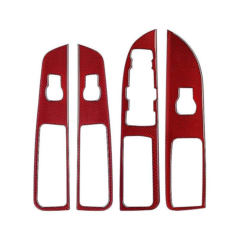 for Explorer 2016 2017 2018 2019 Carbon Fiber Car Door Window Control Switch Frame Panel Cover Trim