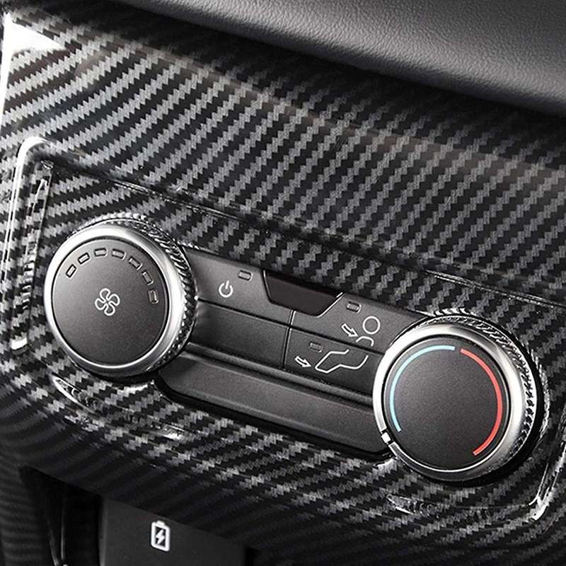 for Explorer 2020 Rear Air Condition Outlet Vent Knob USB Panel Frame Cover Trim Carbon Fiber Car Ac