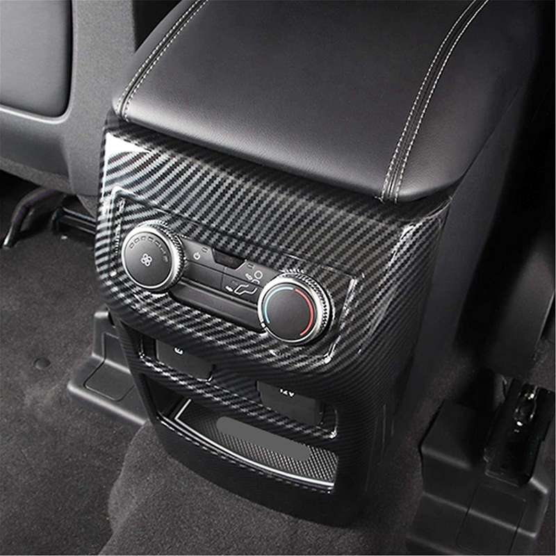 for Explorer 2020 Rear Air Condition Outlet Vent Knob USB Panel Frame Cover Trim Carbon Fiber Car Ac