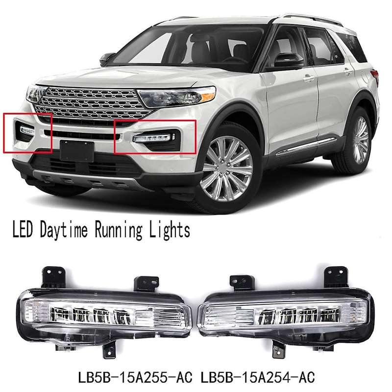 for Explorer 2020-2024 Right LED Fog Lights Front Bumper Lamps LED Daytime Running Lights LB5B-15A25