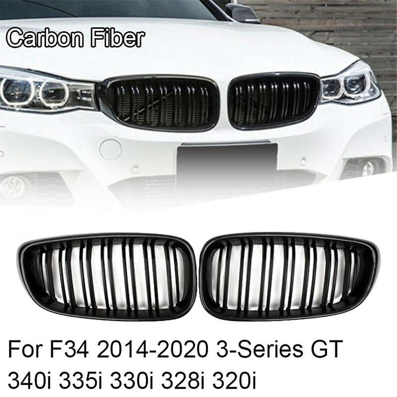 for F07 5 Series Gt 520 528 530 535 550 2010-2017 Chrome+black Front Bumper Hood Kidney Grill Grille