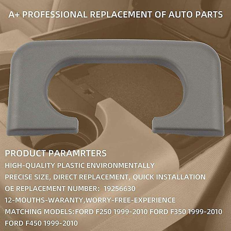 for F250 F350 F450 1999-2010 Rear Center Console Cup Holder Central Armrest Cushion Assembly, Gray