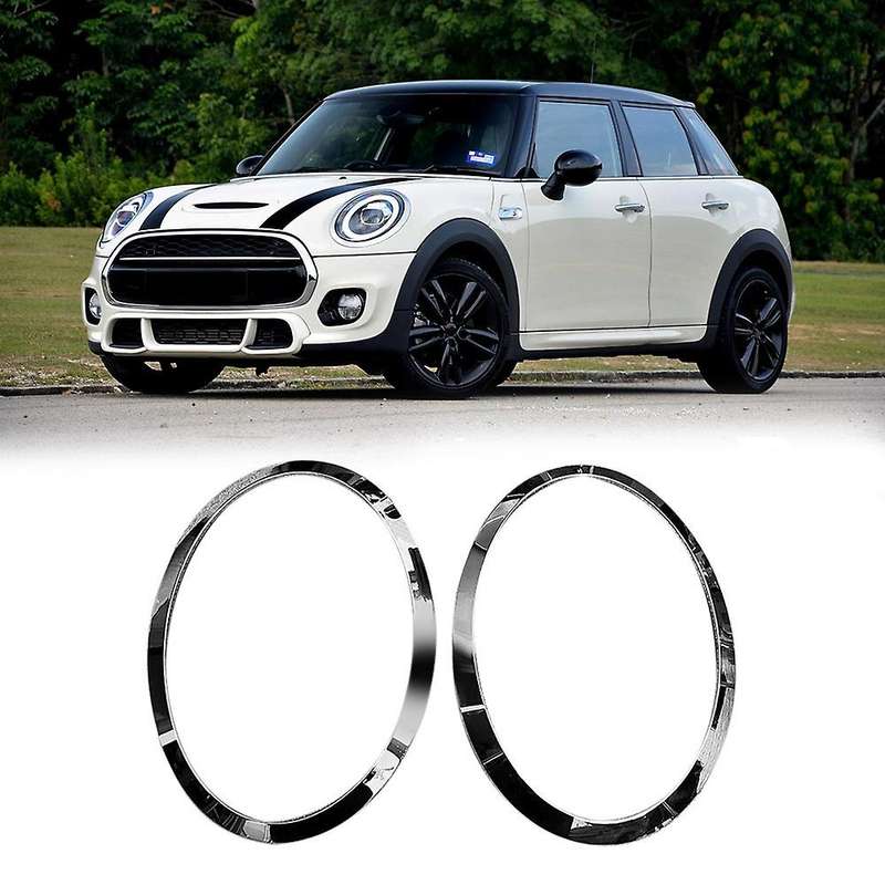 for F55 F56 F57 03-18 Chrome Left Right Front Headlights Frame Headlight Eyebrow Ring Cover Trim Re