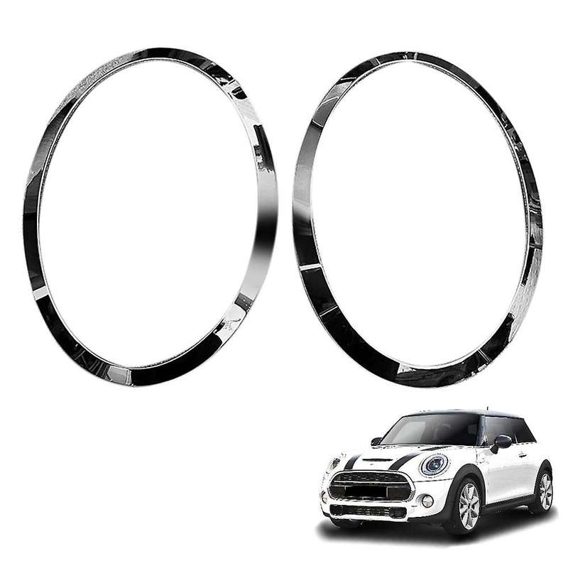 for F55 F56 F57 03-18 Chrome Left Right Front Headlights Frame Headlight Eyebrow Ring Cover Trim Re