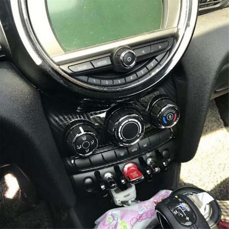 for F55 F56 F57 ABS Carbon Fiber Car Center Console Trim Air Switch Cover Interior Accessories