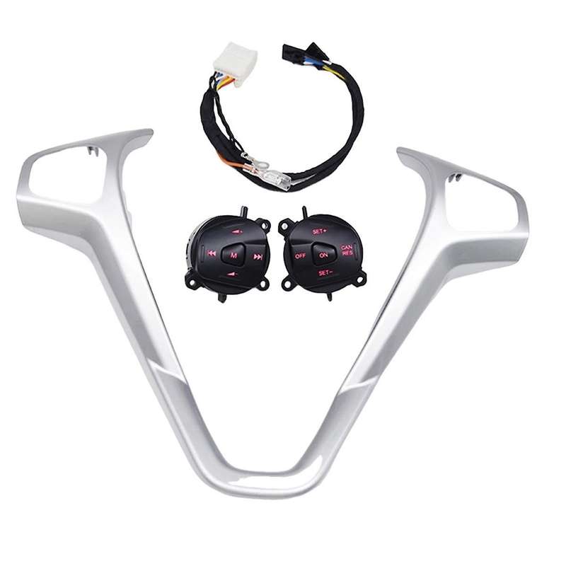 for Fiesta MK7 MK8 Escort Ecosport Car Red LED Cruise Switch Button with Steering Wheel Trim Frame