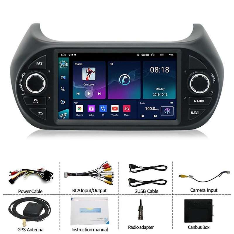 for Fiorino Bipper GPS Carplay Android Car 4G Radio Car Multimedia Player 7 Inch, 1+32GB