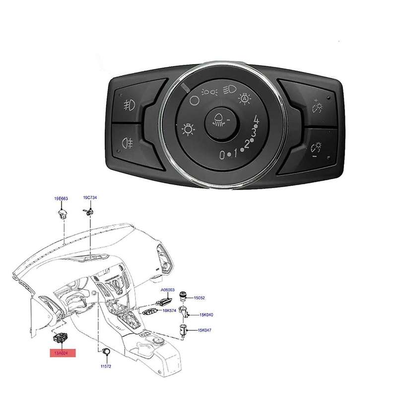 for Focus 2012-2015 BM5T-13A024CPL Dash Front Headlight Switch Control Height Adjustment Button BM5T