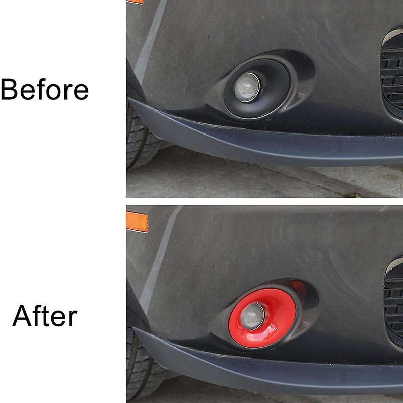 for Fog Light Turn Single Cover Bezels Trim for 2015-2020 Accessories, ABS Red, 2Pcs