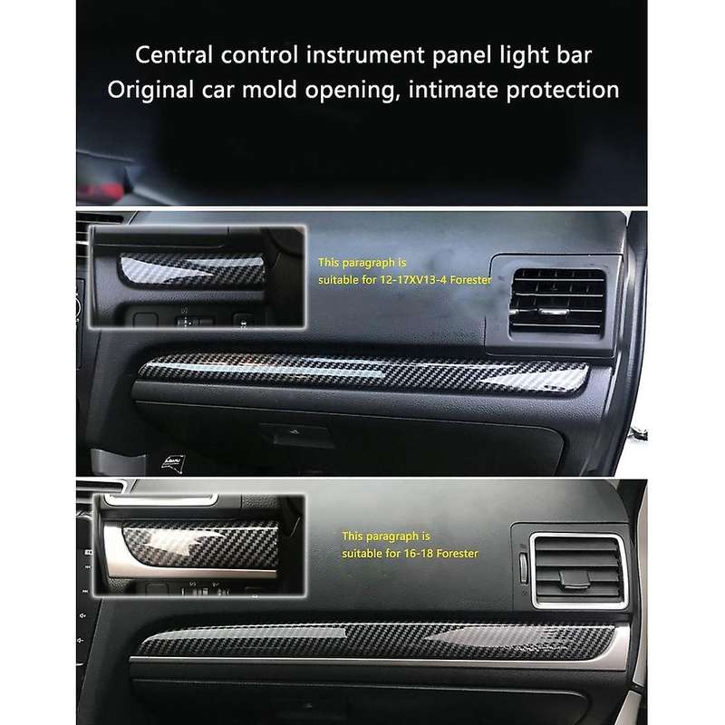 for Forester 2013-2015 ABS Carbon Fiber Grain Central Control Dashboard Instrument Cover Trims Strip