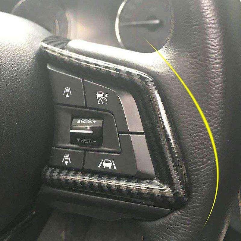 for Forester 2019 2020 Carbon Fiber Car Steering Wheel Switch Cover Trims Decor Frame Sticker Access
