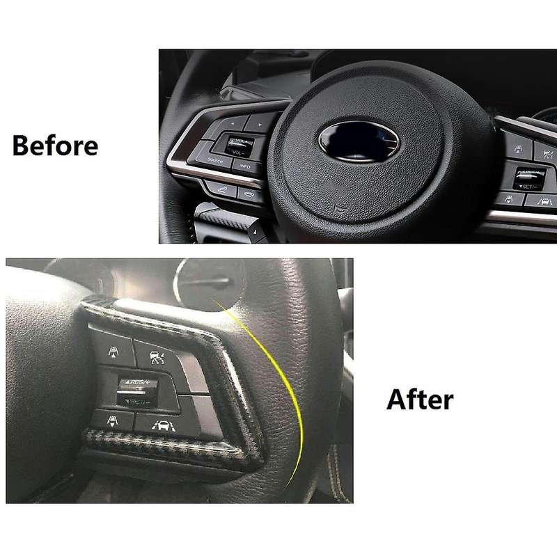 for Forester 2019 2020 Carbon Fiber Car Steering Wheel Switch Cover Trims Decor Frame Sticker Access