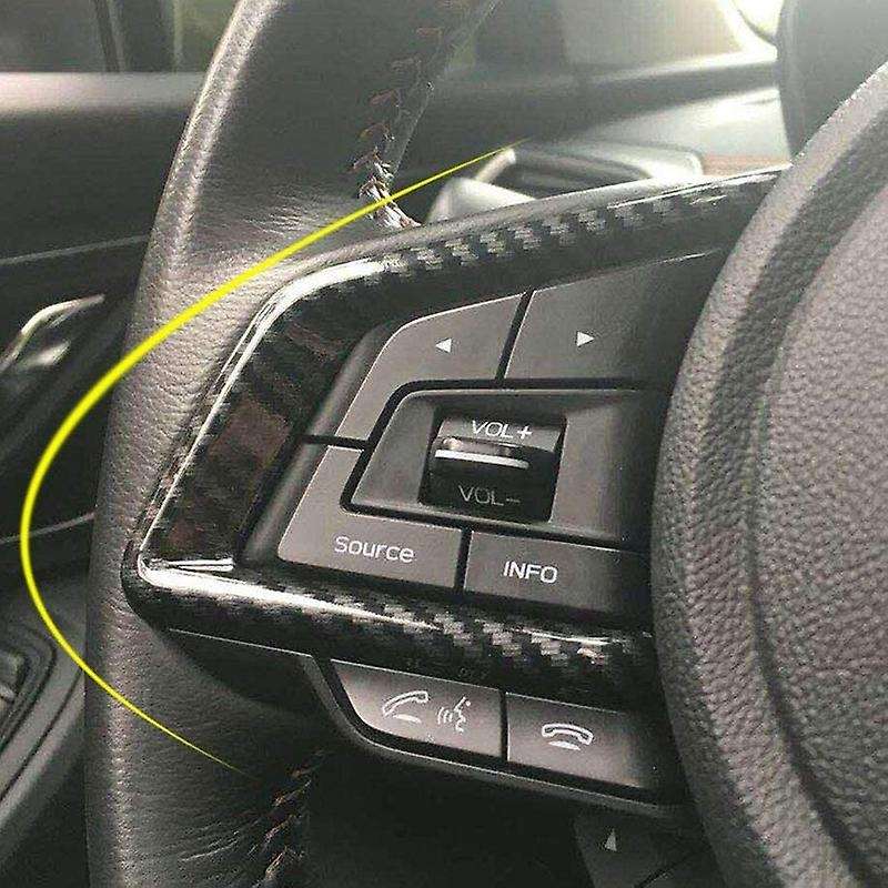 for Forester 2019 2020 Carbon Fiber Car Steering Wheel Switch Cover Trims Decor Frame Sticker Access